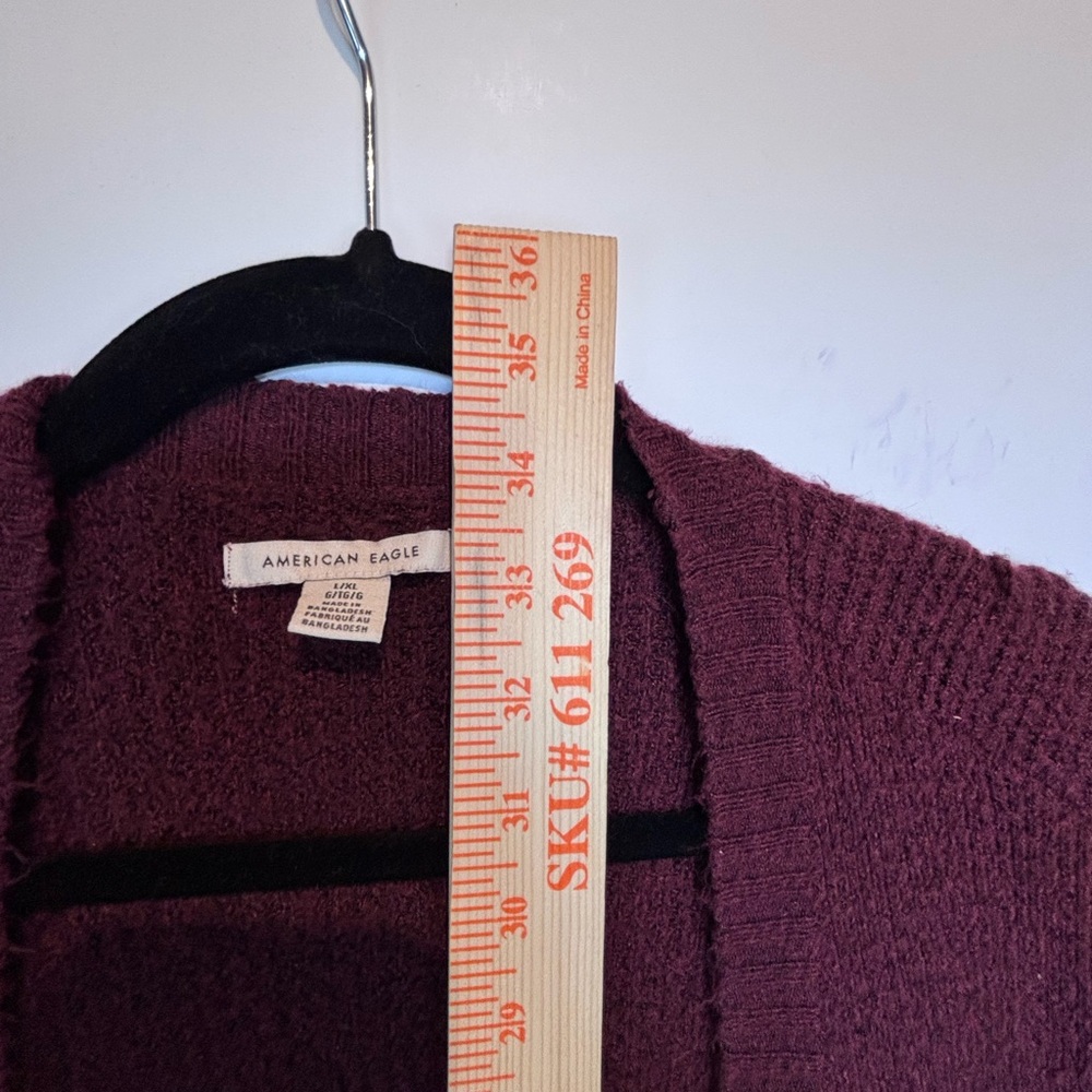 American Eagle Maroon Oversized Button Front Cardigan L/XL - Picture 10 of 13